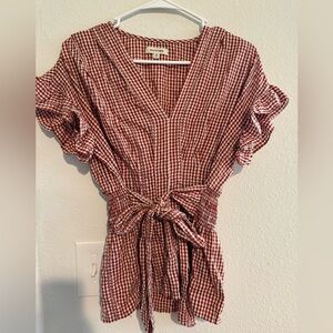 Max Studio Gingham Top